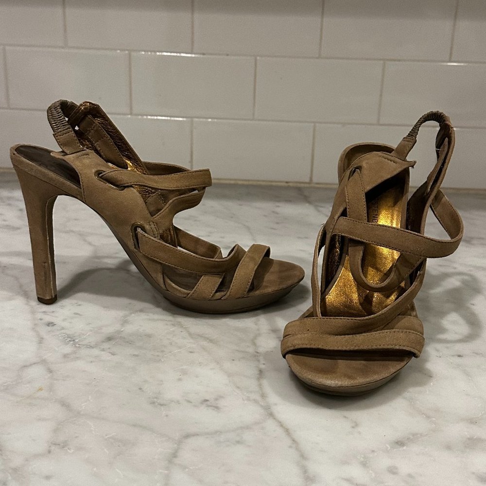 Diane Von Furstenberg Suede Taupe Heels